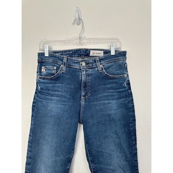 AG Adriano Goldschmied Mari Crop Slim Straight Jeans - Dark Blue / size 28 - Picture 5 of 10